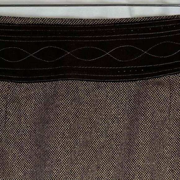 LOFT Brown Tan Wool Silk Blend Tweed Academia Skirt NWOT Size 12 - Picture 3 of 8